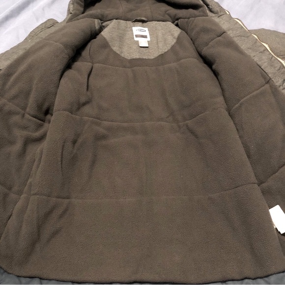 Old Navy Winter Hooded Puffer Coat Full Zip & Buttons Size M(8) Teal Blue/Grey - Picture 3 of 10